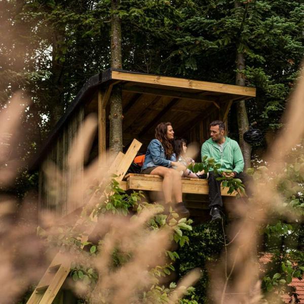 Gäste im Treetop-Shelter bei Holmely