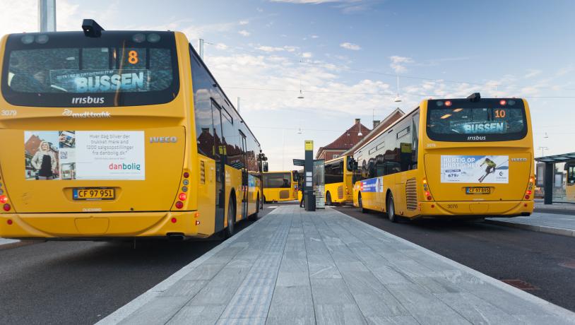 Bybusser ved Trafikterminalen i Horsens