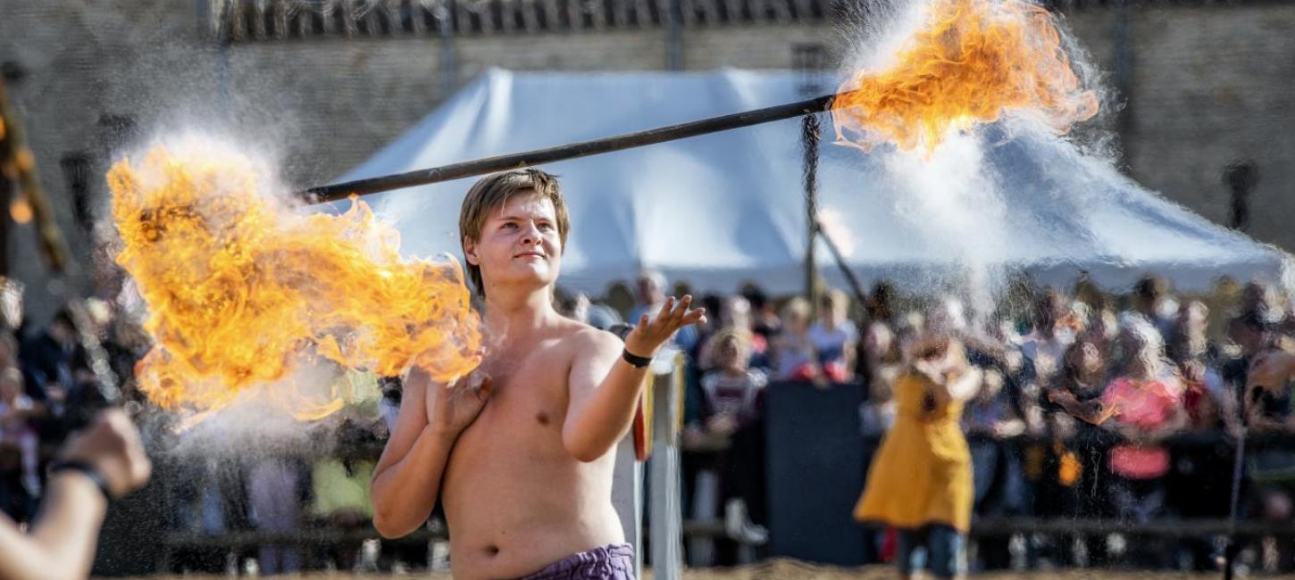 Feuertänzer beim Mittelalterfestival in Horsens