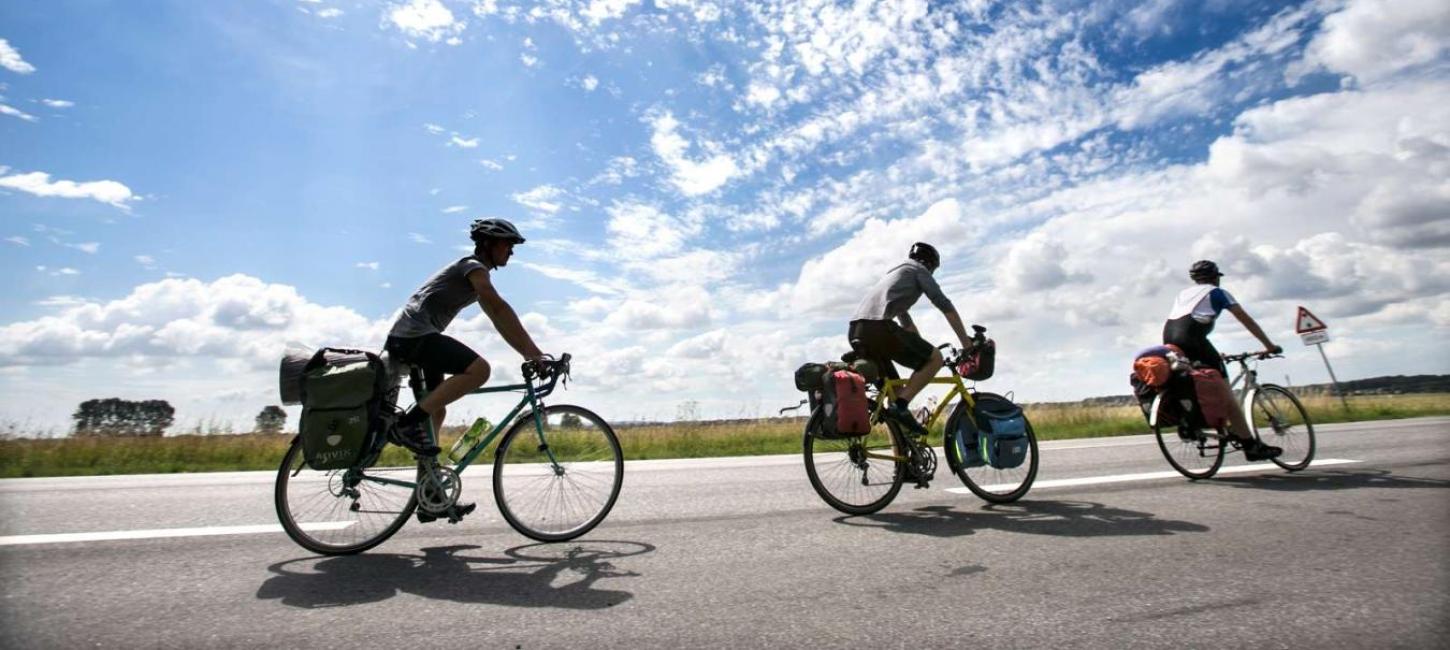 Radfahrer in Das Küstenland in Dänemark