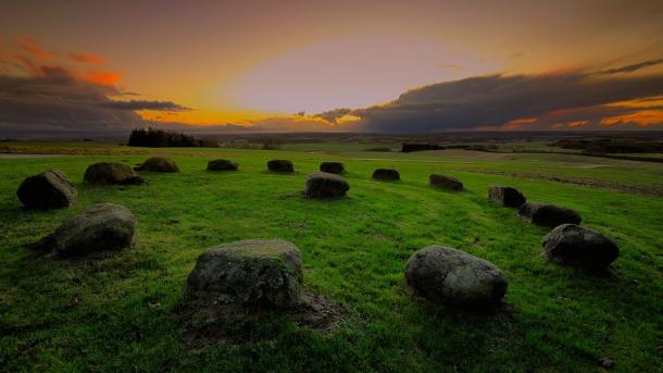 Sonnenuntergang bei Yding Skovhøj 