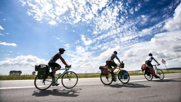 Radfahrer in Das Küstenland in Dänemark