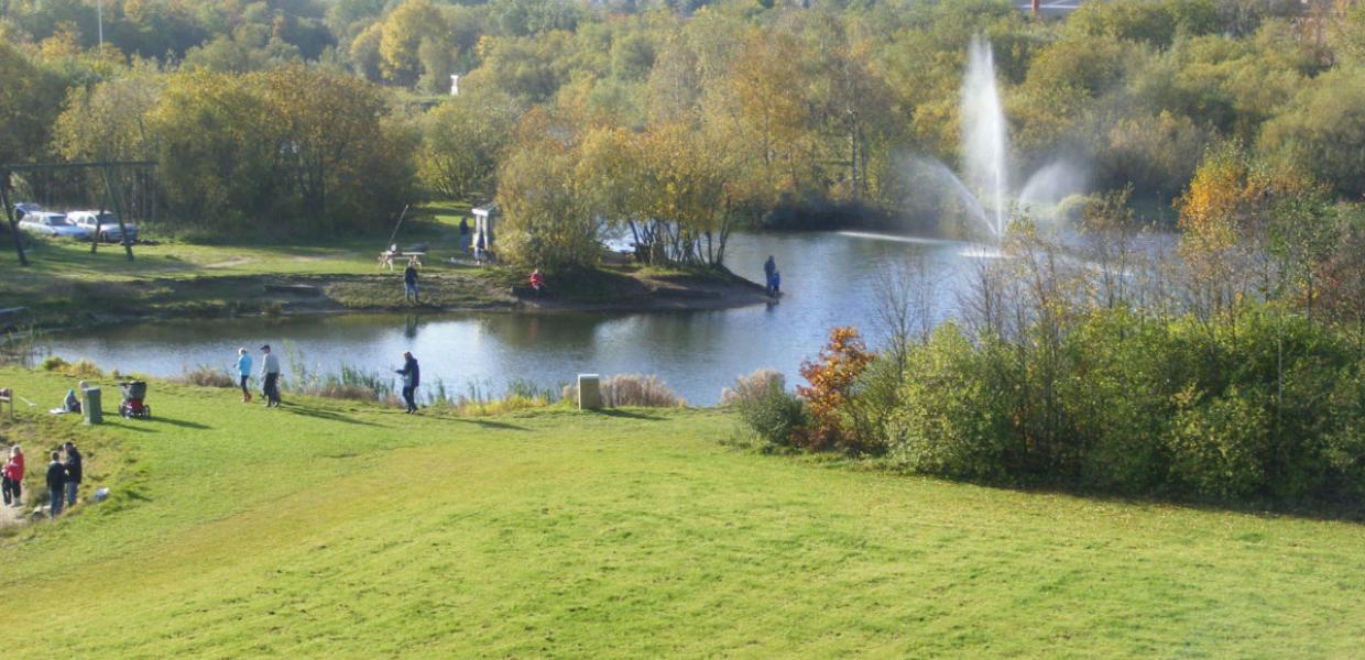 Luftbild von den Angelseen beim Hedensted Put & Take