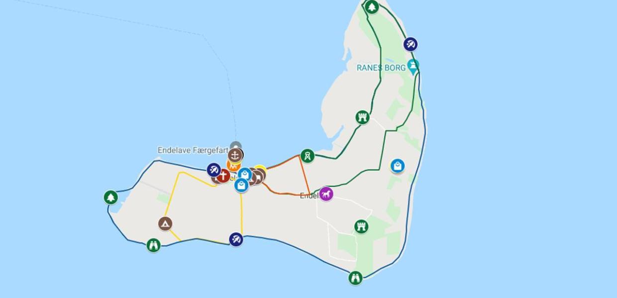 Übersicht zum Kanino-Wanderweg auf Endelave via Google Maps