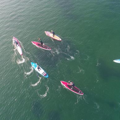 SUP-Boards bei Hou, aus der Luft betrachtet