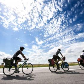 Radfahrer in Das Küstenland in Dänemark