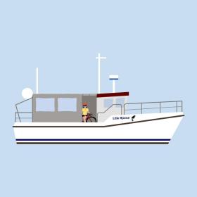 Illustration Fahrradfähre zwischen Alrø, Hjarnø und Snaptun im Horsens Fjord